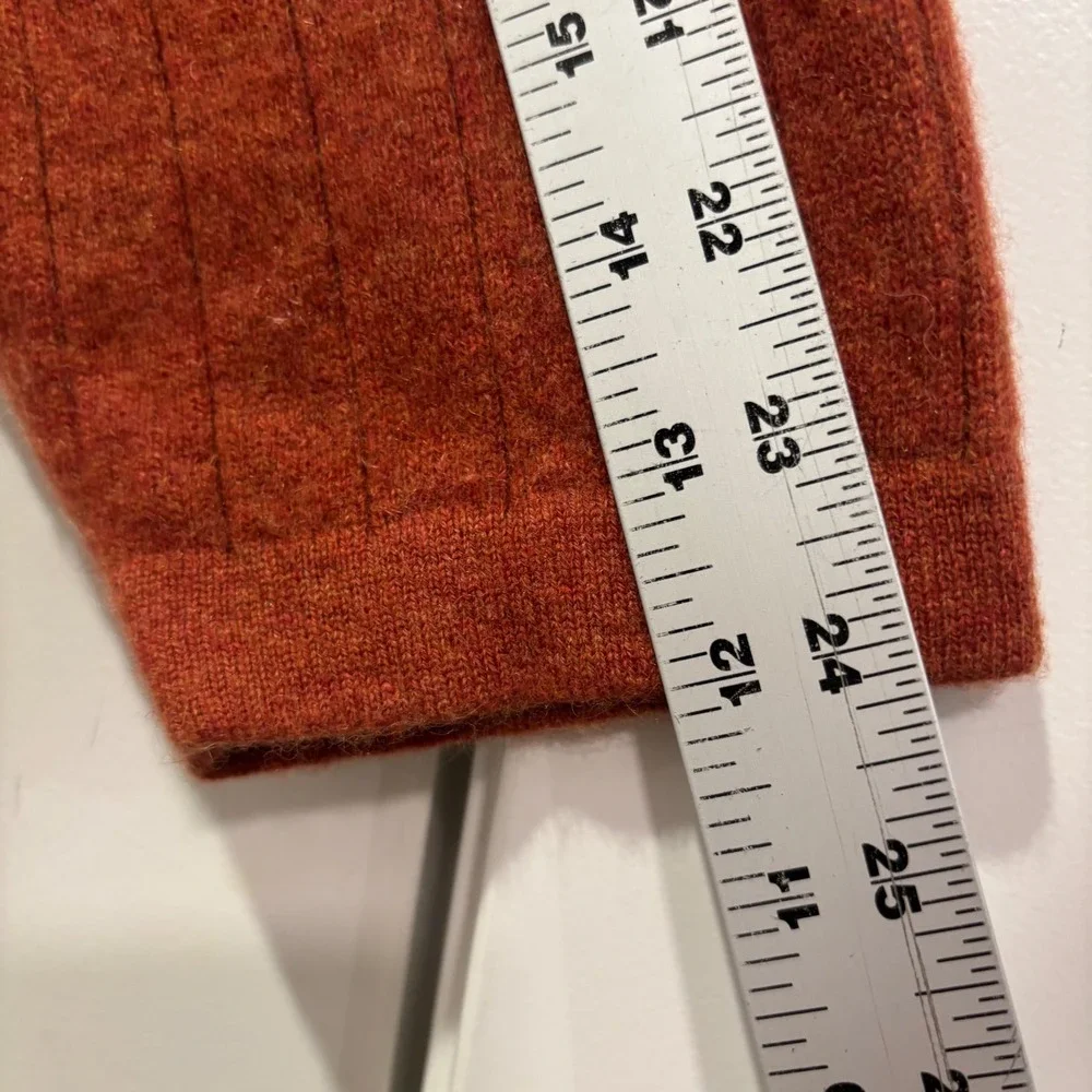 Apt. 9 Mens XXL Burnt Orange 100% Cashmere V-Neck Ribbed Knit Sweater